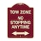 Signmission No Stopping Anytime W/ Bi-Directional Arrow Heavy-Gauge Aluminum Sign, 24" x 18", BU-1824-23579 A-DES-BU-1824-23579 - alternate 1